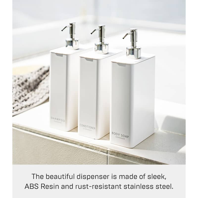 Yamazaki Home Rectangle Shower Dispenser - Three Styles, ABS Plastic, Conditioner, 24 fluid oz., 700 ml