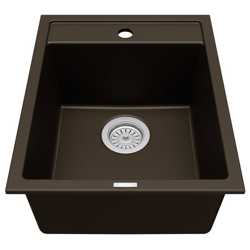 Karran USA QT-825 Quartz Top Mount Sinks 15-3/4" Drop In Single Basin - Brown