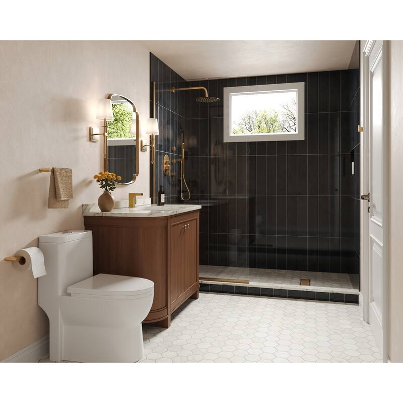 GRANDJOY LED Waterfall Bathroom Sink Faucet with Drain Assembly, Single Handle Vanity Fixture