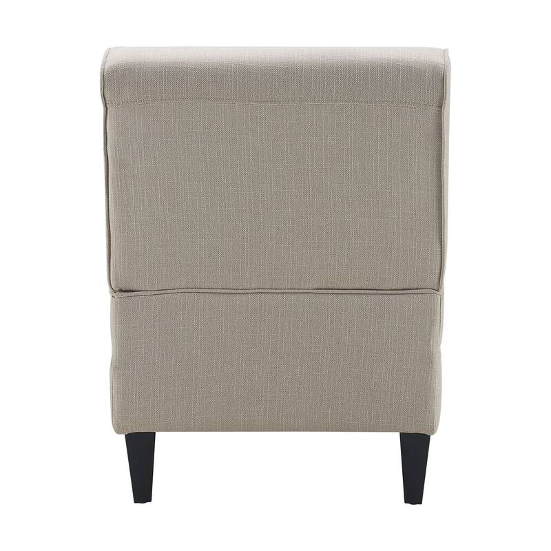 Serta Copenhagen Tufted Armless Accent Chair with Cushioned Seat and Padded Back, Slipper Chair, Compact Profile, Sleek Lines