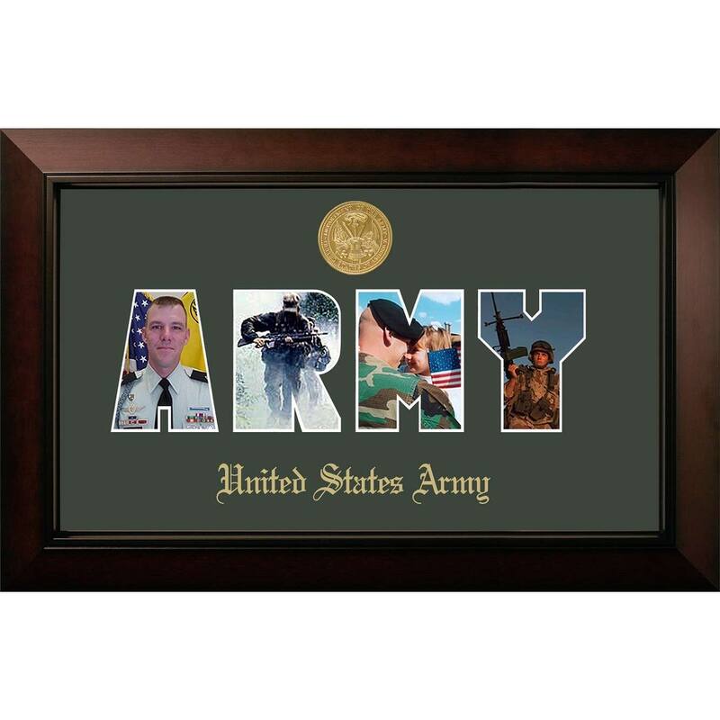 Patriot Frames Army Collage Photo Legacy Frame with Gold Medallion