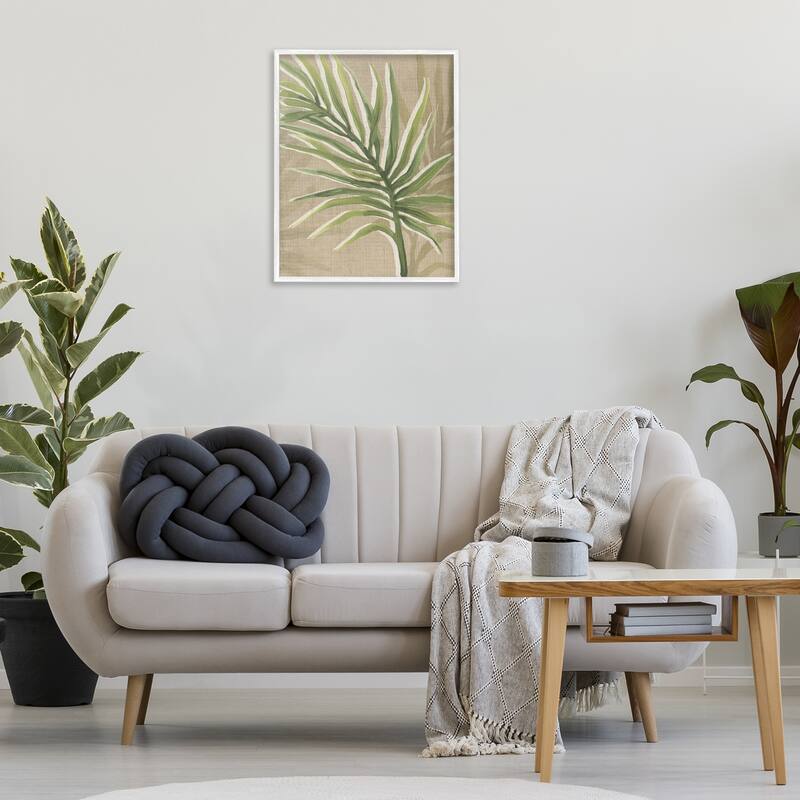 Stupell Natural Curved Palm Leaf Framed Giclee Art Design By June Erica Vess