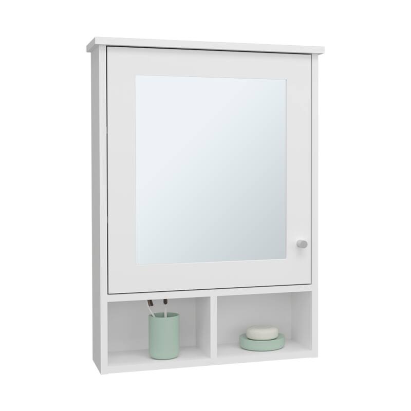 Wall-Mounted Medicine Cabinet with Mirror, 5 Shelves, 1 Door, Compact Storage Solution for Bathroom