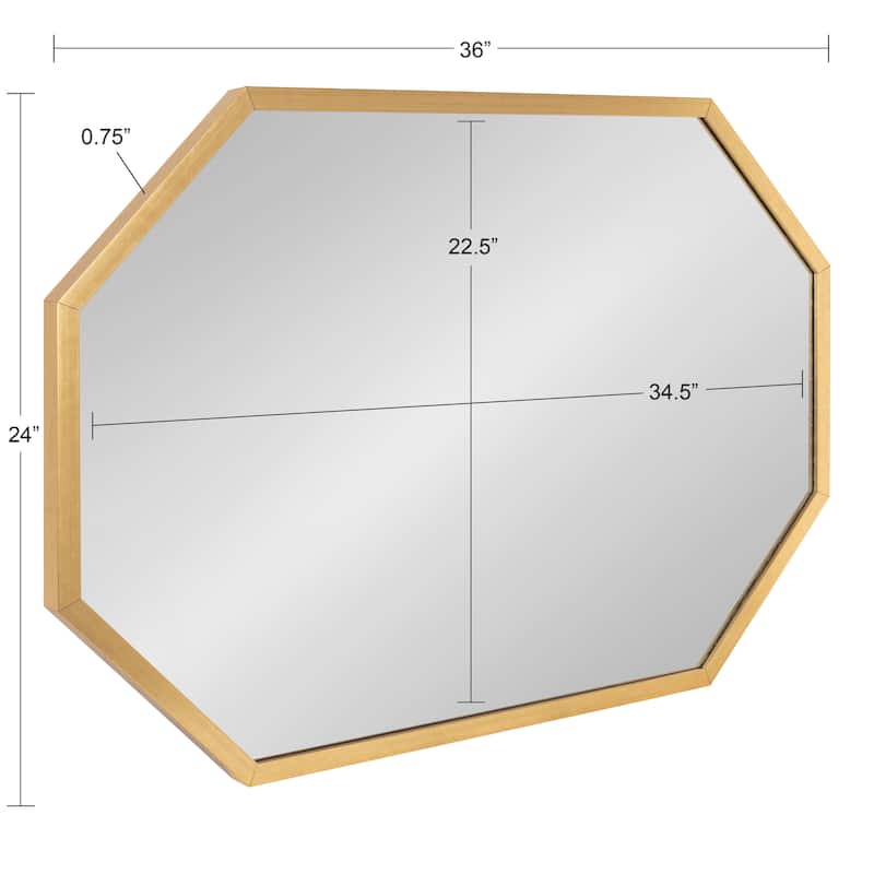 Kate and Laurel Laverty Octagon Framed Mirror - 24x36