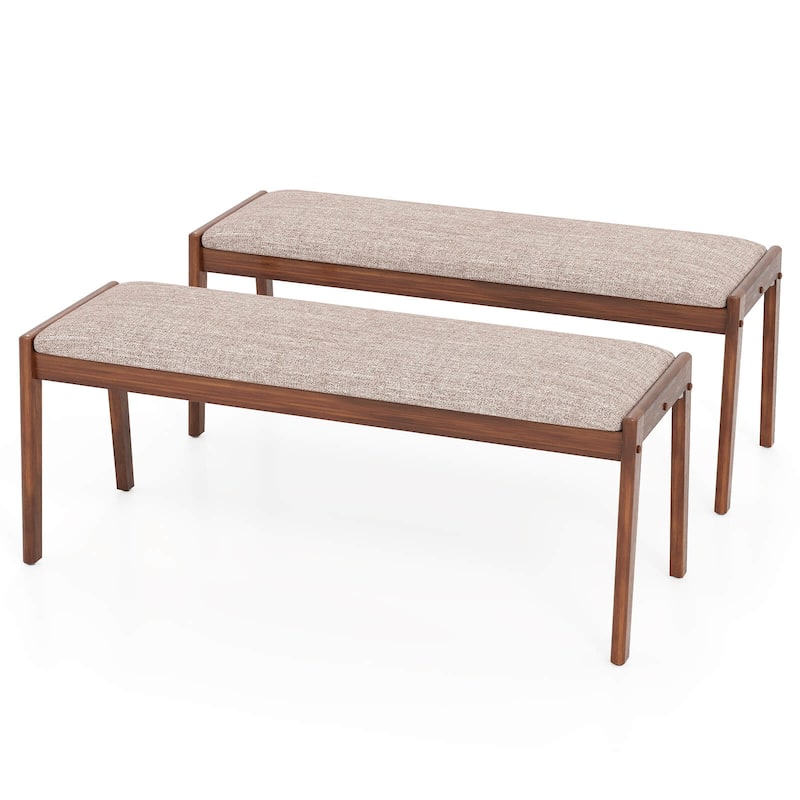 1/2 PCS 45" Dining Bench Upholstered Entryway Bench w/ Padded Seat - 2 pcs