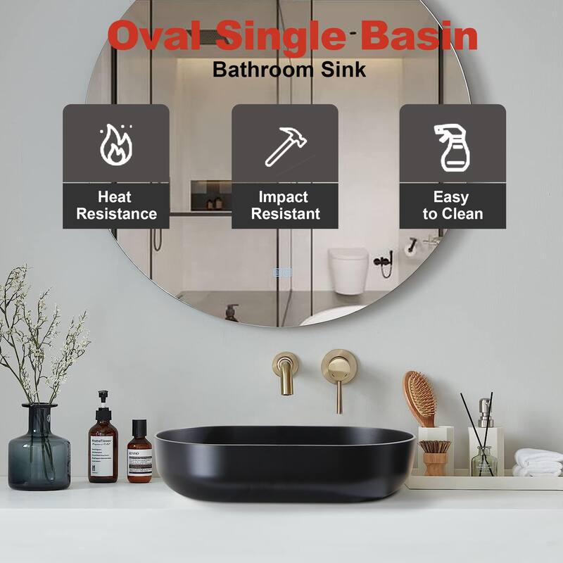 24" Modern Oval Above Bathroom Vessel Sink