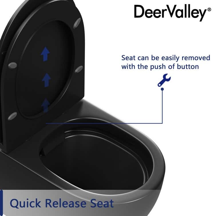 DeerValley Liberty 1.59 GPF Wall Hung Elongated Toilets Included Seat