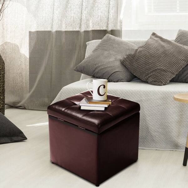 Shop Costway 16 Cube Ottoman Pouffe Storage Box Lounge Seat