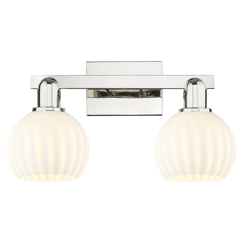 Innovations Lighting 716-2W-10-17 White Venetian Vanity White Venetian - Polished Nickel / White Venetian
