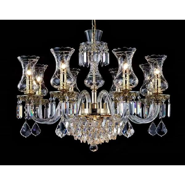 Vintage Crystal Chandelier Gold Pendant Chandelier 10 Lights On Sale
