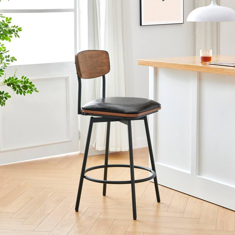 Spruce & Spring Claire Swivel Counter Height Bar Stool Set