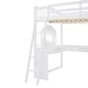 preview thumbnail 34 of 52, Wooden Full Loft Bed with U-shaped Desk,Storage Compartments and Tri-fold Mirror
