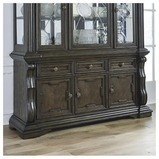 Signature Design by Ashley Maylee Dark Brown Dining Buffet - 71.63" W x 20.75" D x 34.38" H