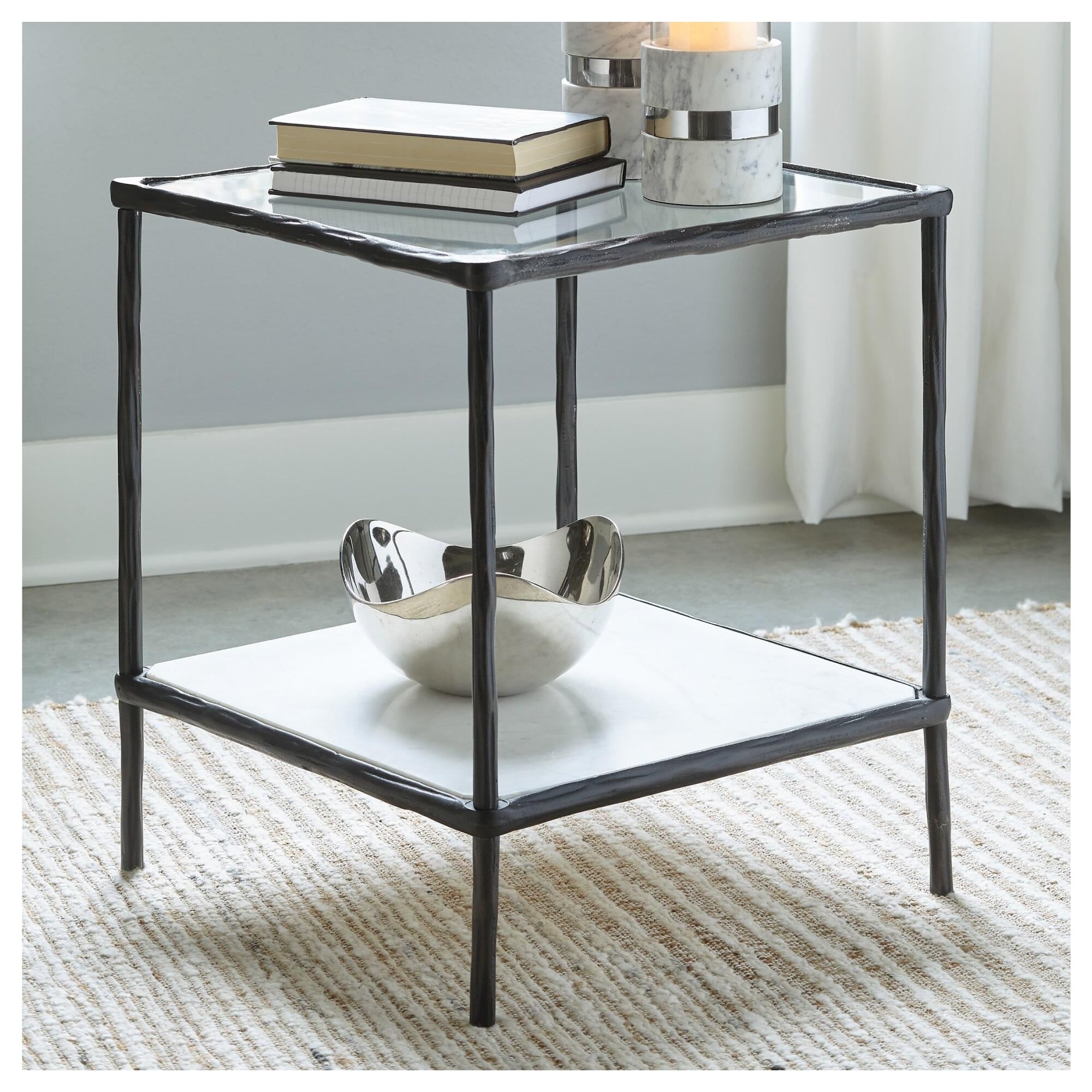 Signature Design by Ashley Ryandale Square Accent Table with 1 Shelf