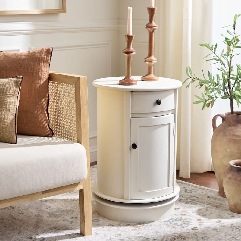 SAFAVIEH Celestia Grey Swivel Storage Accent Table - 18"W x 18"D x 26"H