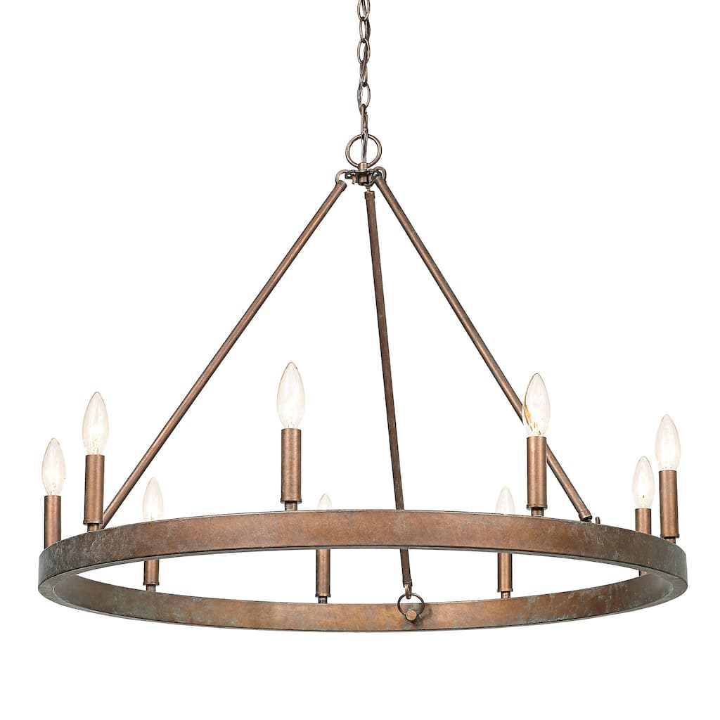 Carraway 9 Light Chandelier - Copper Patina