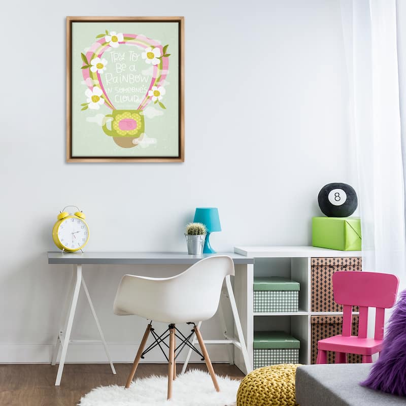 Stupell Rainbow in Someone's Cloud Framed Floater Canvas Wall Art Design By Mandy Ford Art + Illustration