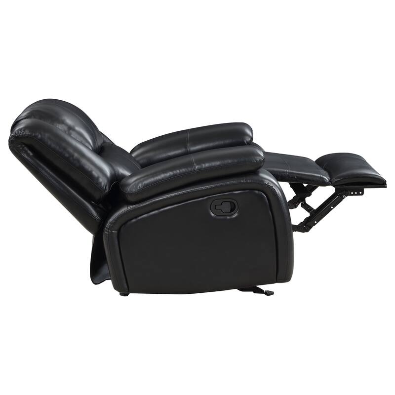 Camila Upholstered Motion Reclining Sofa Red And Black Faux Leather