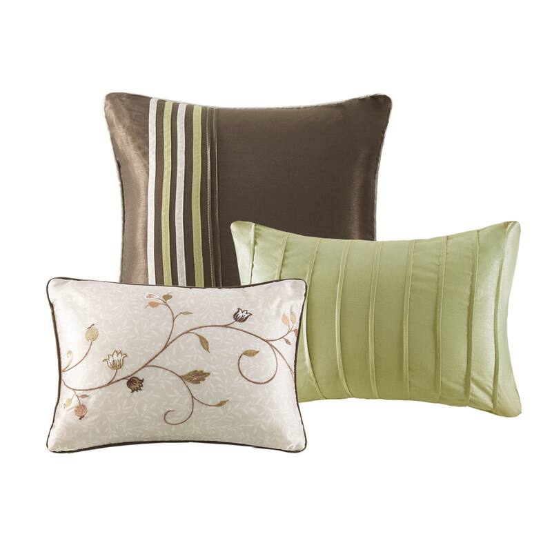 GDF Studio - Embroidered 7-Piece Comforter Set with Decorative Pillows