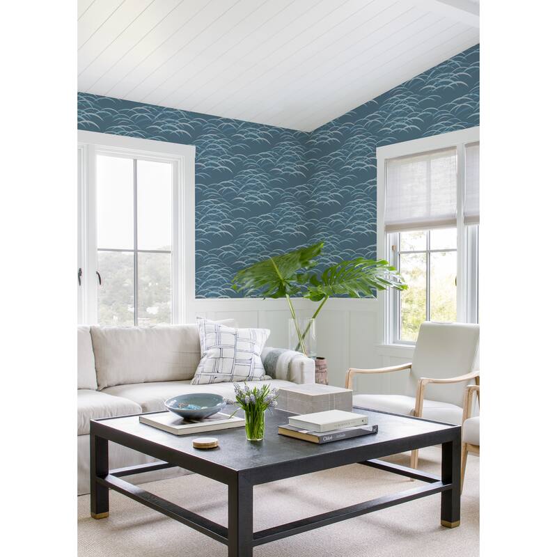 A-Street Prints Kasia Dark Blue Abstract Wallpaper