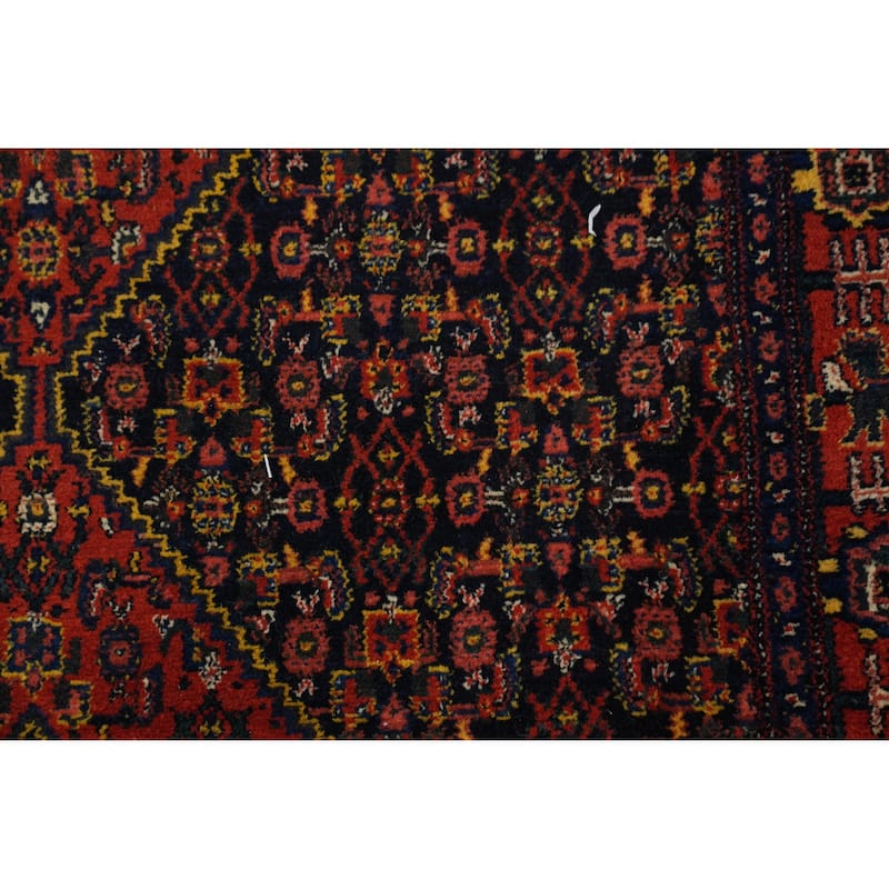 Hand Knotted Oriental 100% Wool Carpet Traditional Geometric Navy Blue & Blues Bibikabad Runner Rug - 18' 10'' X 3' 9''