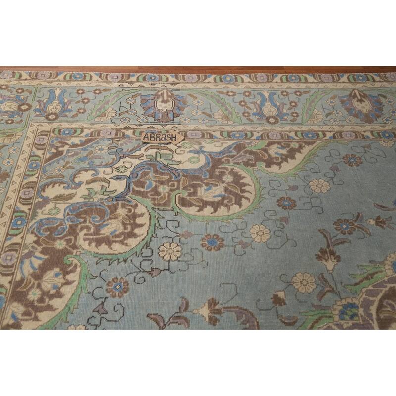 Floral / Medallion Tabriz Persian Area Rug Hand-Knotted Wool Carpet - 9'6"x 12'7"