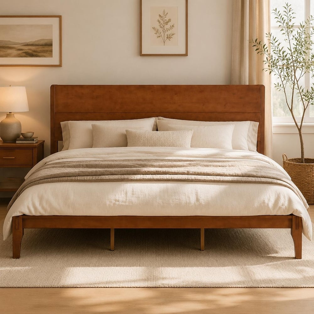 Eco-Chic Bamboo Platform Bed with Storage Space by Harper&Bright Designs