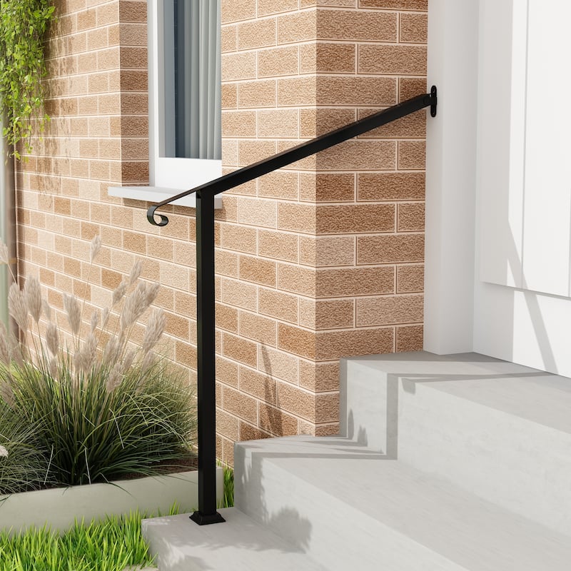 Iron Handrail Elegant Outdoor Rail for Stairs, Porches, and Walkways