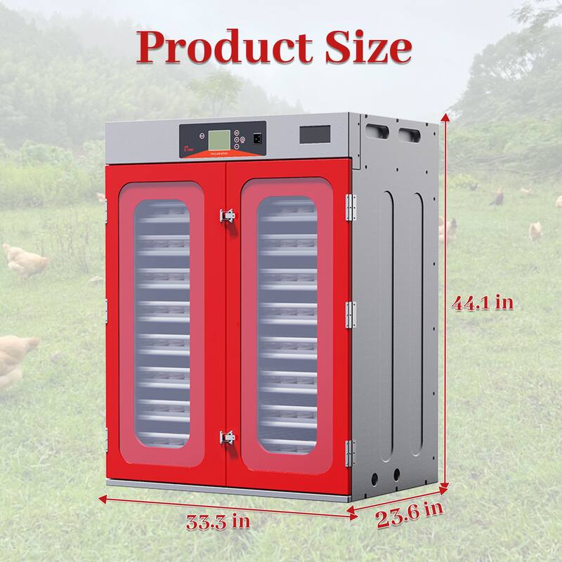 Roomfitters Egg Commercial Incubator, Automatic Digital Hatcher with Turner for Poultry Chicken Duck, Red