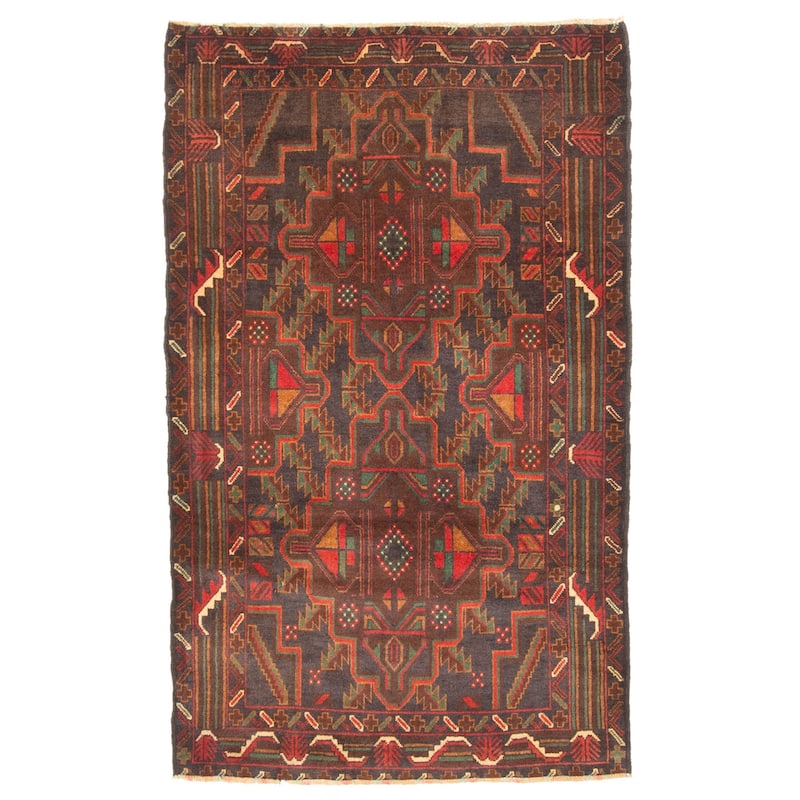 ECARPETGALLERY Hand-knotted Teimani Dark Navy Wool Rug - 3'1 x 5'1