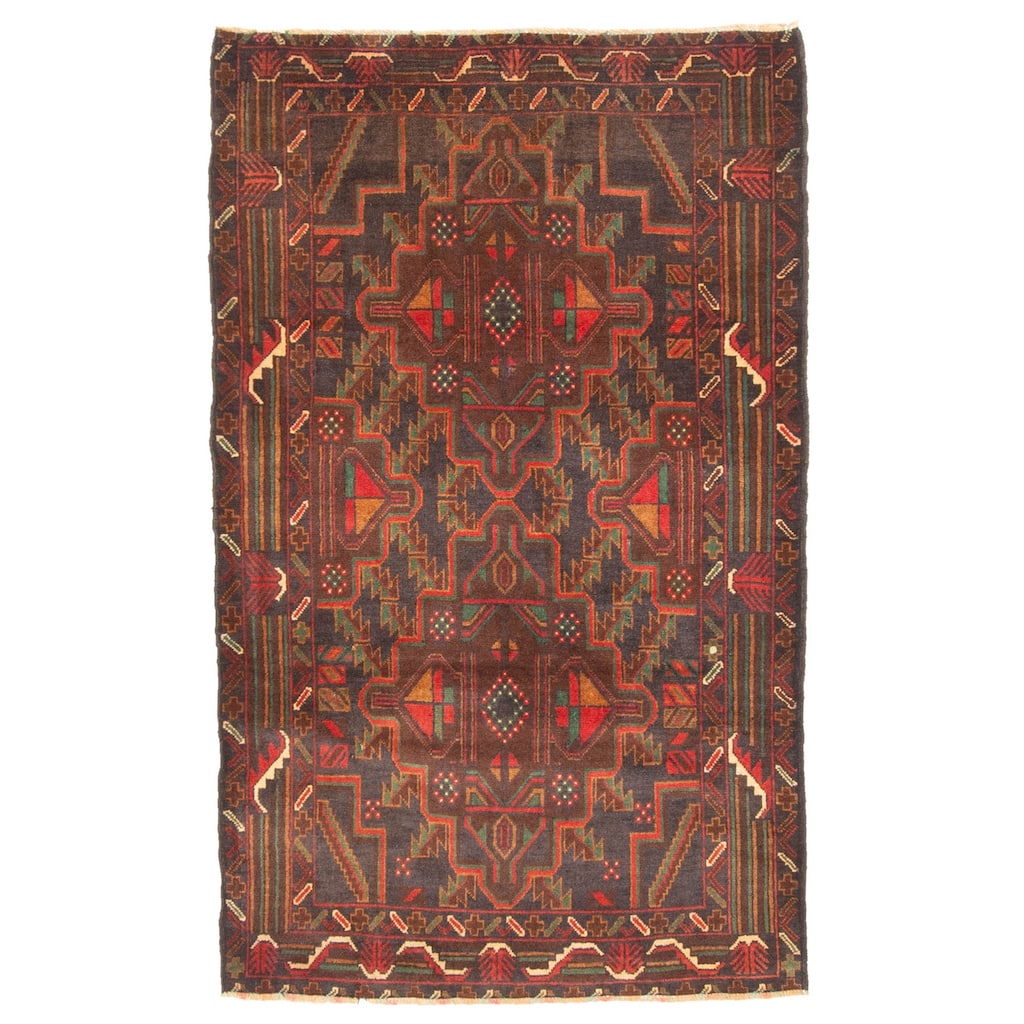 ECARPETGALLERY Hand-knotted Teimani Dark Navy Wool Rug - 3'1 x 5'1