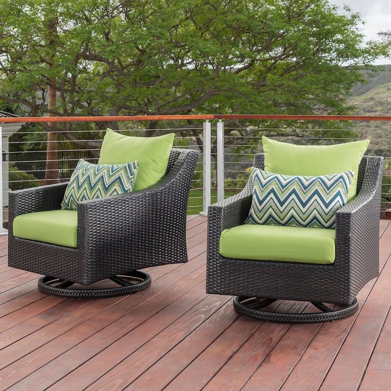 Deco 2 Piece Sunbrella Outdoor Patio Motion Club Chairs - 30"W x 33"D x 32"H