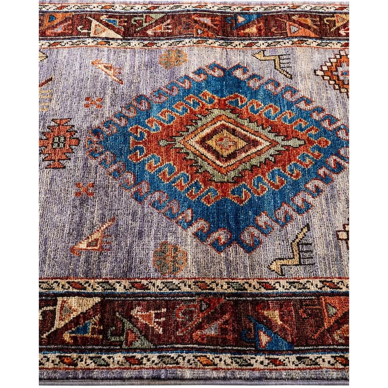 Serapi One-of-a-Kind Hand-Knotted Runner Rug - Purple, 2' 8" x 11' 7" - 2' 8" x 11' 7"