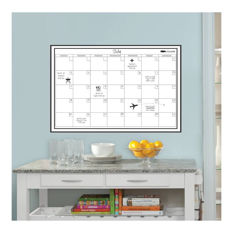 WallPops Large White Monthly Dry Erase Calendar Decal