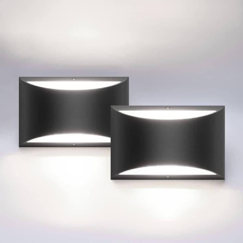 Set of 2 Indoor Black Modern LED Wall Sconce Interior Wall Lights