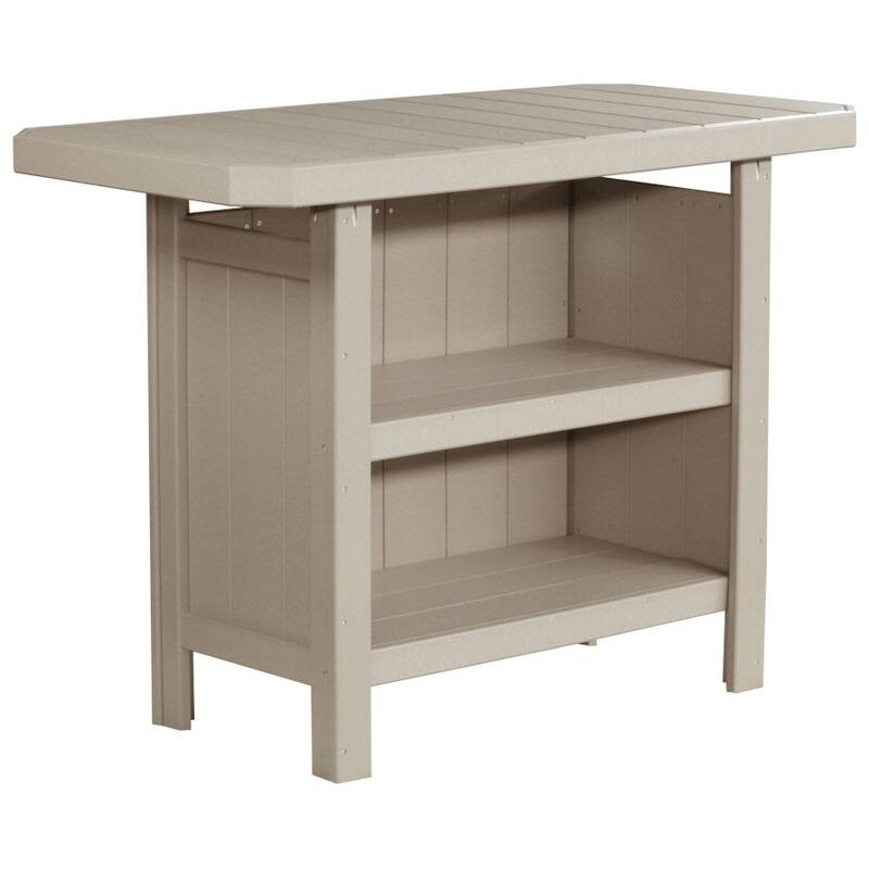 Poly Lumber Serving Bar - Weatherwood