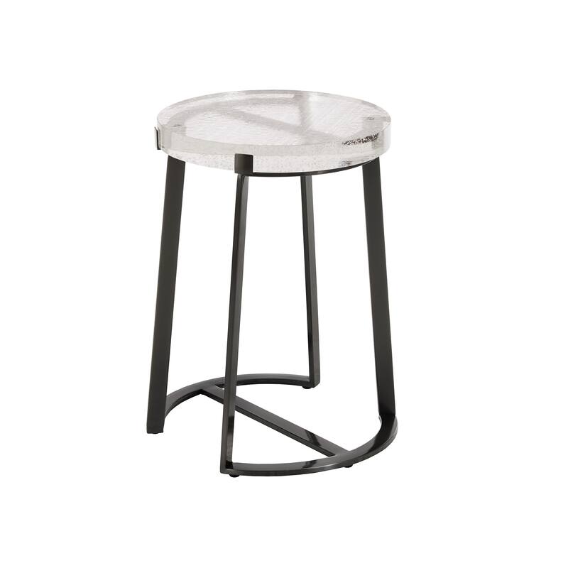 Vardo Stainless Steel Cast Glass Top Table by iNSPIRE Q Modern