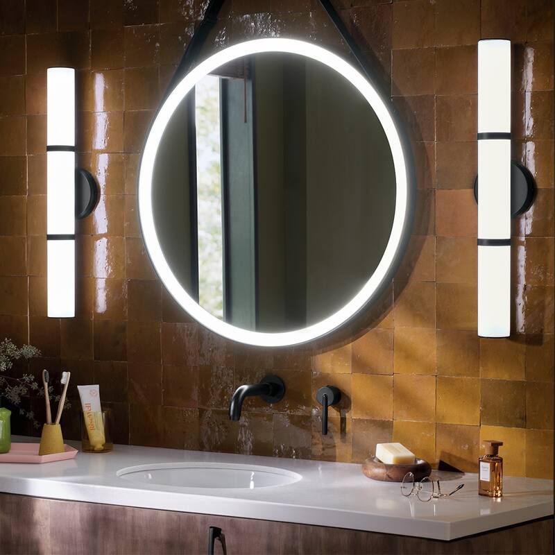 Kichler Lighting Rosh 24.25" Bath Bar Medium LED with White Glass in Black