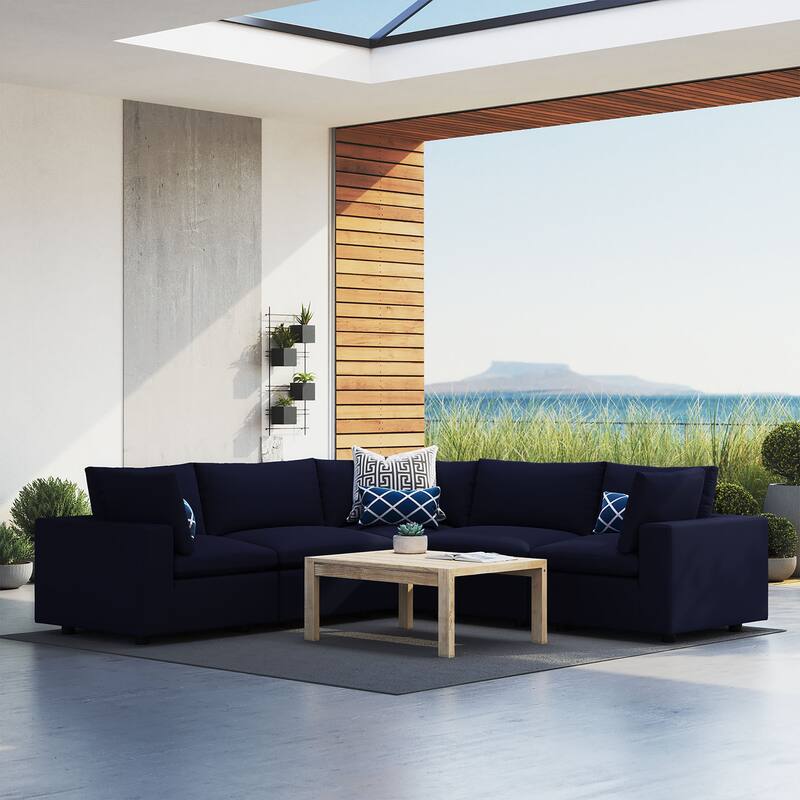 Commix 5-Piece Sunbrella® Outdoor Patio L-Shape Sectional Sofa