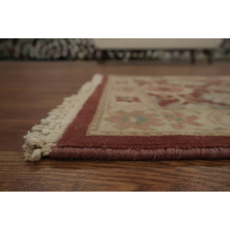 Hand Knotted Oriental 100% Wool Carpet Traditional Floral Brown Ziegler Area Rug - 3' 8'' X 2' 0''