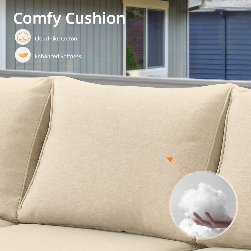 XIZZI 7-Piece Outdoor Wicker Conversation Set