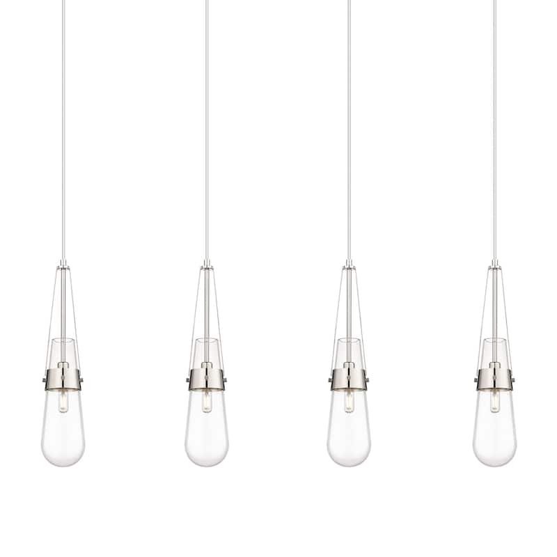 Innovations Lighting 124-452-1P-21-49 Milan Pendant Milan 4 Light 49" - Polished Nickel / Clear