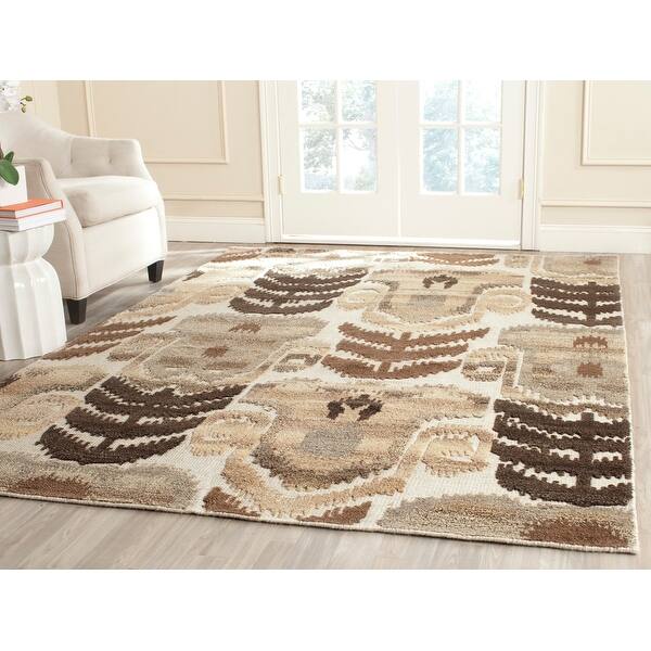 Shop Safavieh Hand Knotted Kenya Lailah Southwestern Tribal Wool Rug Overstock 8784841 9 X 12 Natural