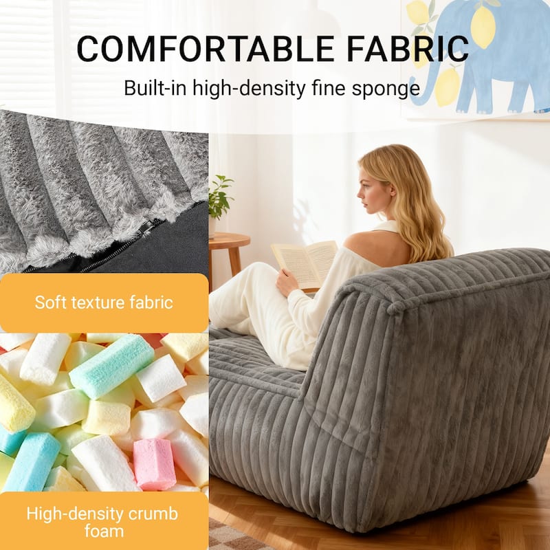 Modular Floor Chaise Lounge - Convertible Sofa Bed for Multi-Scene Relaxation