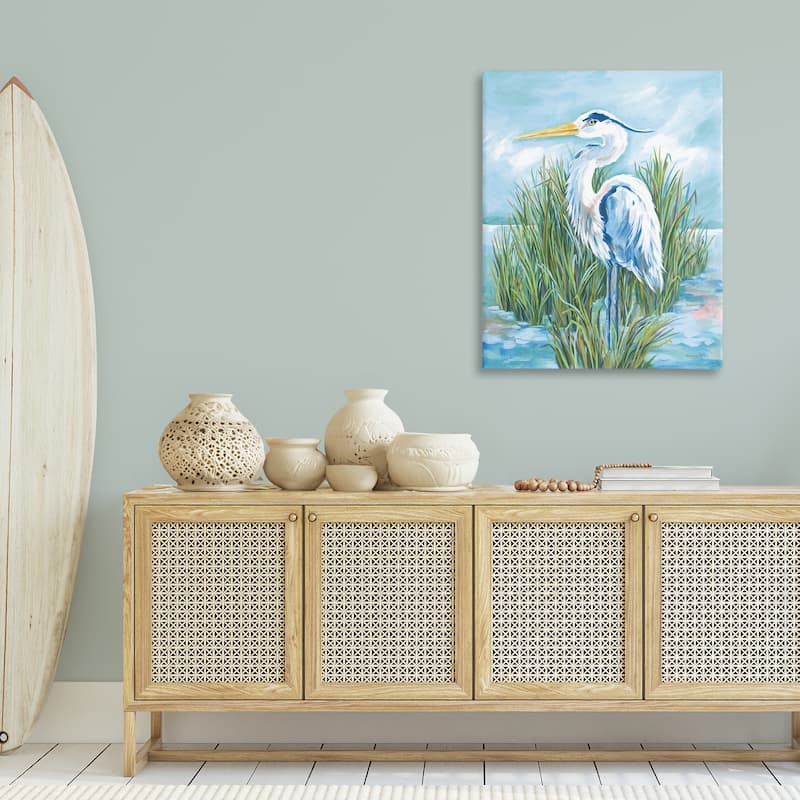Stupell Coastal Heron Bird Canvas Wall Art Design By Diane Kater
