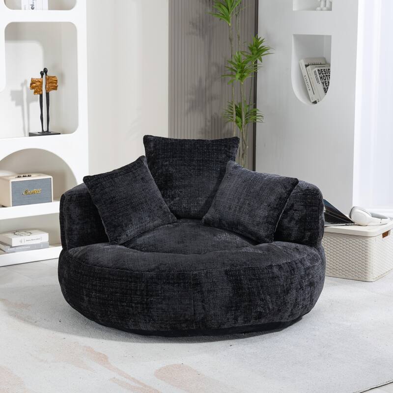 Durable Lazy Sofa Comfort Lounger, High Back Bean Bag Couch with 3 Pillows