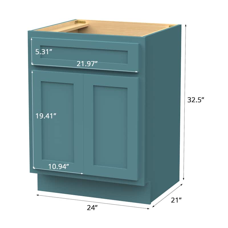 Vanity Art 24-inch Solid Wood Single Sink Bathroom Vanity Cabinet