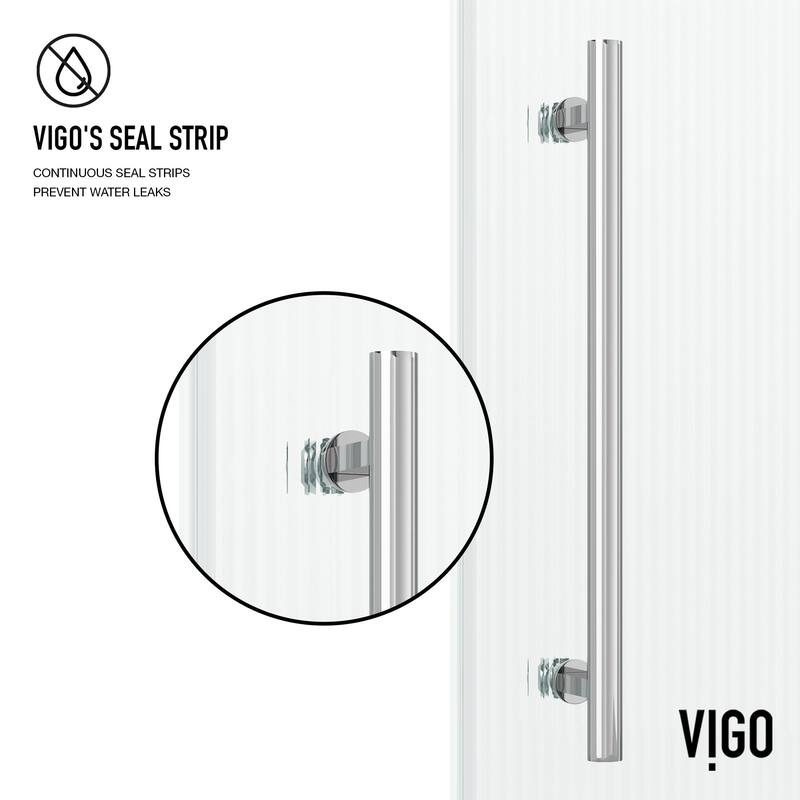 VIGO Elan 56" to 60" W x 74" H Frameless Sliding Shower Door