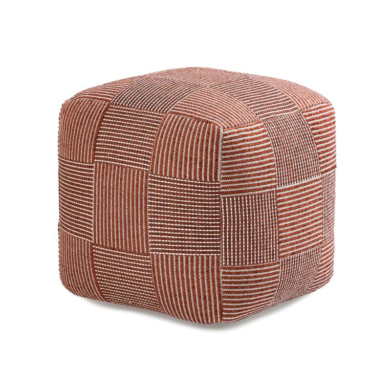 Jani 20-inch Ottoman Pouf - Handcrafted Handmade Ottoman for Seating, Footrest, Home Decor for Living Room, Bedroom