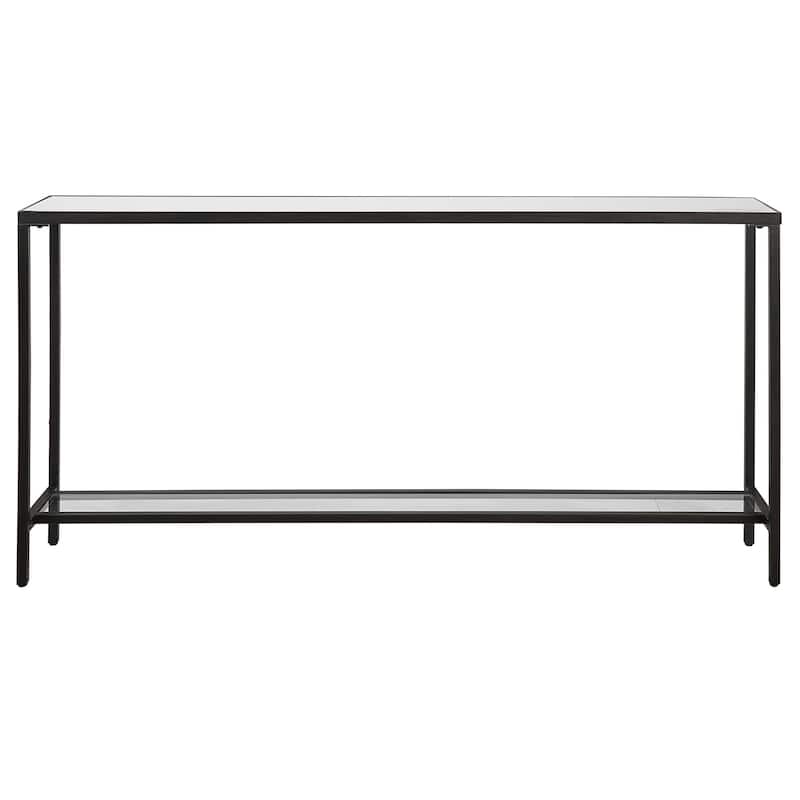 Uttermost 24997 Hayley 10" Wide Mirror Top Steel Console Table - Rustic Black